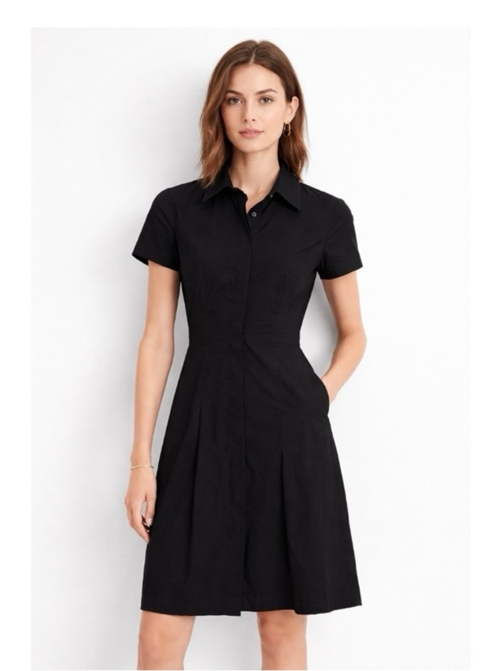 🌼Club Monaco Sz 4 Classic Black Shirt Dress
